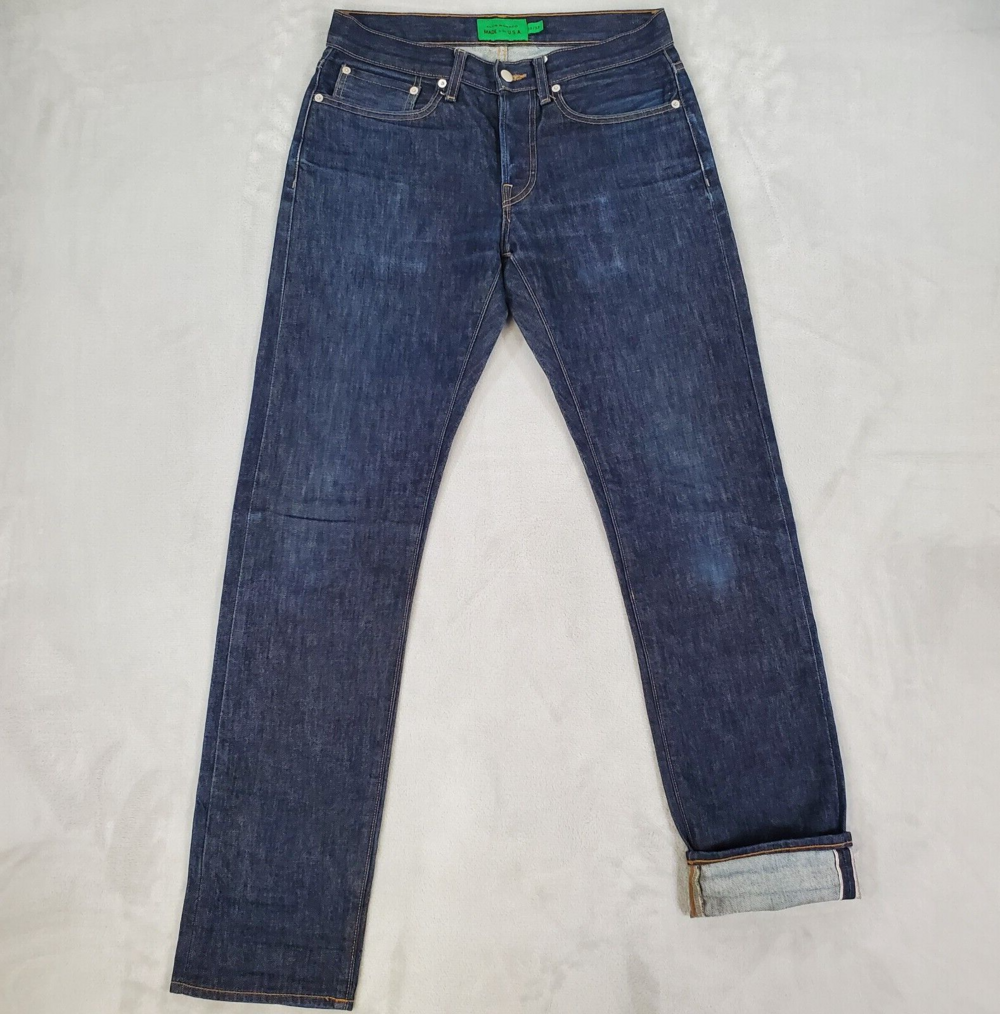 Club Monaco Selvedge Jeans Men 30x32 The Barrette Slim Raw Denim Made in USA VTG